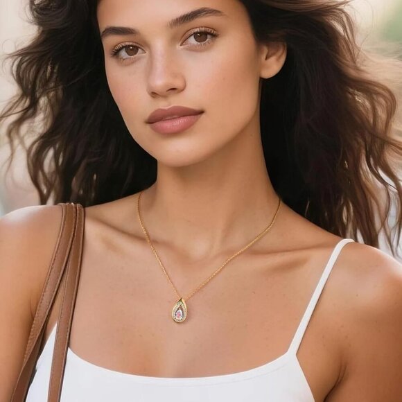 Kstyle 14K Gold Plated Sterling Silver Birthstone Pendant Necklace for Women - Picture 4 of 6